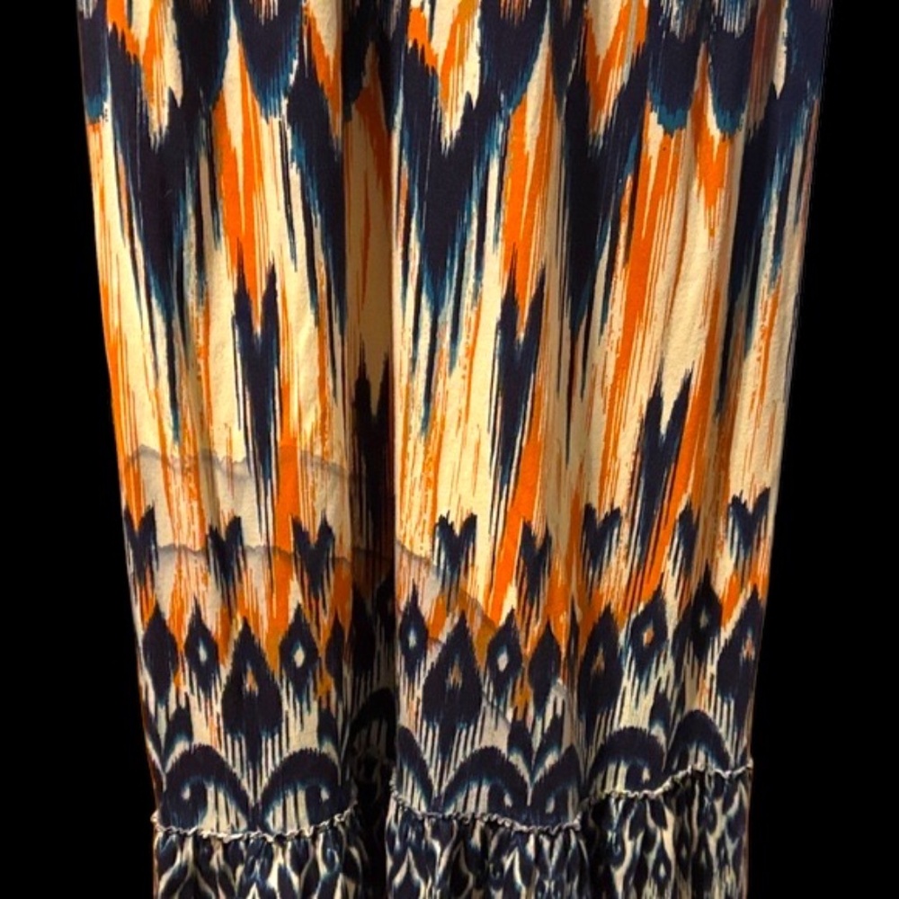 Elegant Blue and Orange Maxi Dress - Picture 8 of 9